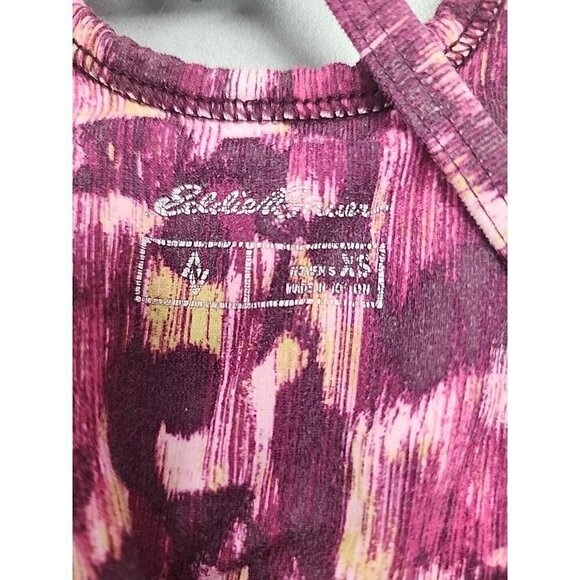 Eddie Bauer Travex Aster Berry Print Women's XS Purple Workout Tank Top W/bra - Picture 3 of 5